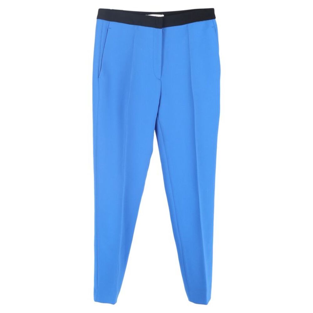 Sandro Straight Leg Trousers in Blue Polyester